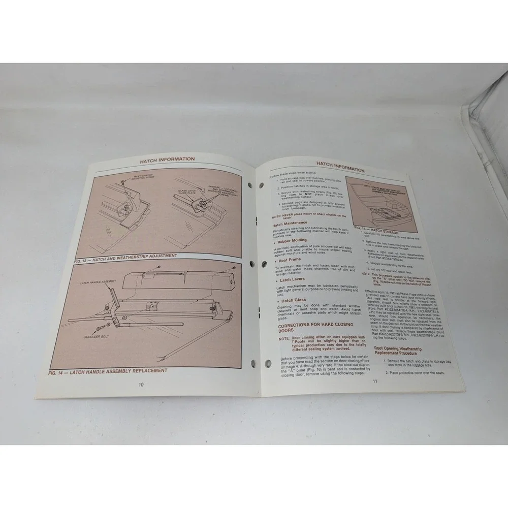 1981 1982 Ford Mustang Capri T-Top T-Roof‎ Diagnosis & Repair Manual OEM VTG